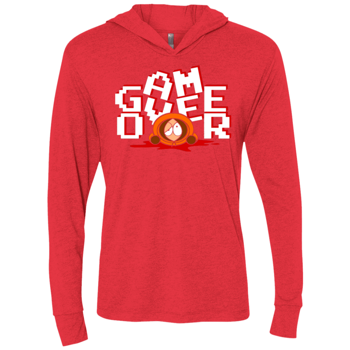 T-Shirts Vintage Red / X-Small Game over Triblend Long Sleeve Hoodie Tee