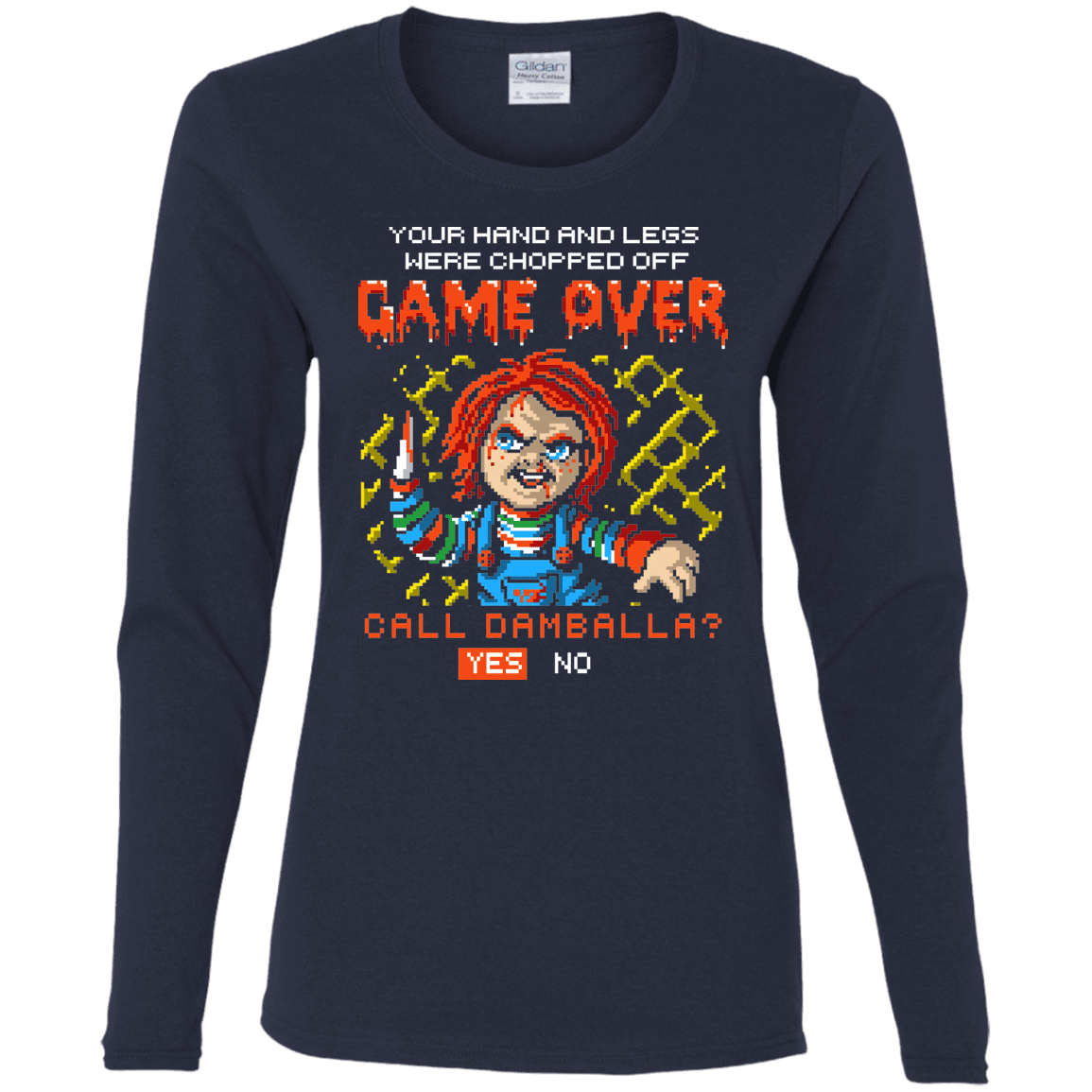 T-Shirts Navy / S Game Over Women's Long Sleeve T-Shirt