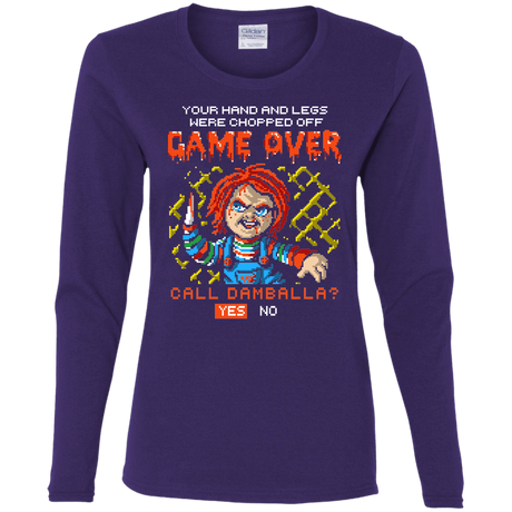 T-Shirts Purple / S Game Over Women's Long Sleeve T-Shirt