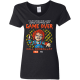 T-Shirts Black / S Game Over Women's V-Neck T-Shirt