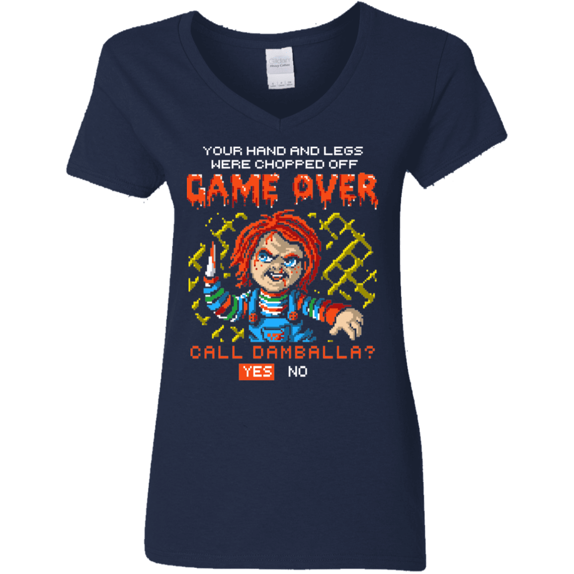 T-Shirts Navy / S Game Over Women's V-Neck T-Shirt