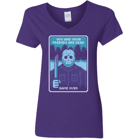 T-Shirts Purple / S Game Over Women's V-Neck T-Shirt