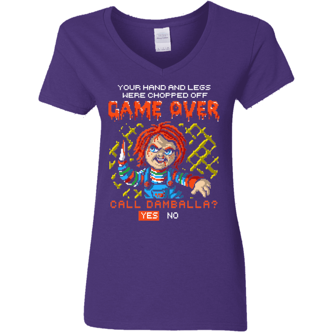 T-Shirts Purple / S Game Over Women's V-Neck T-Shirt