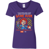 T-Shirts Purple / S Game Over Women's V-Neck T-Shirt