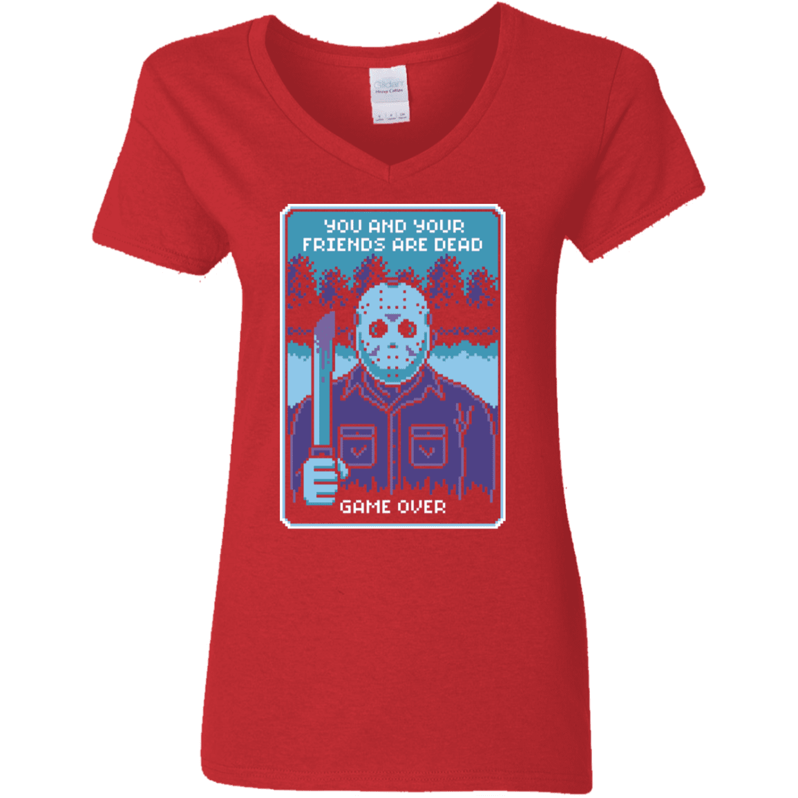 T-Shirts Red / S Game Over Women's V-Neck T-Shirt