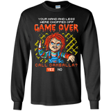 T-Shirts Black / YS Game Over Youth Long Sleeve T-Shirt