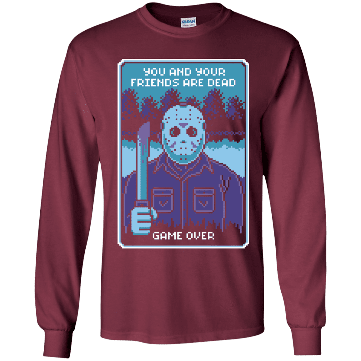 T-Shirts Maroon / YS Game Over Youth Long Sleeve T-Shirt
