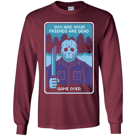T-Shirts Maroon / YS Game Over Youth Long Sleeve T-Shirt