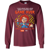 T-Shirts Maroon / YS Game Over Youth Long Sleeve T-Shirt