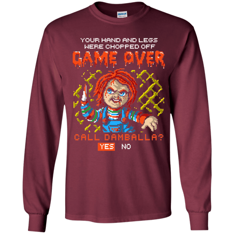 T-Shirts Maroon / YS Game Over Youth Long Sleeve T-Shirt