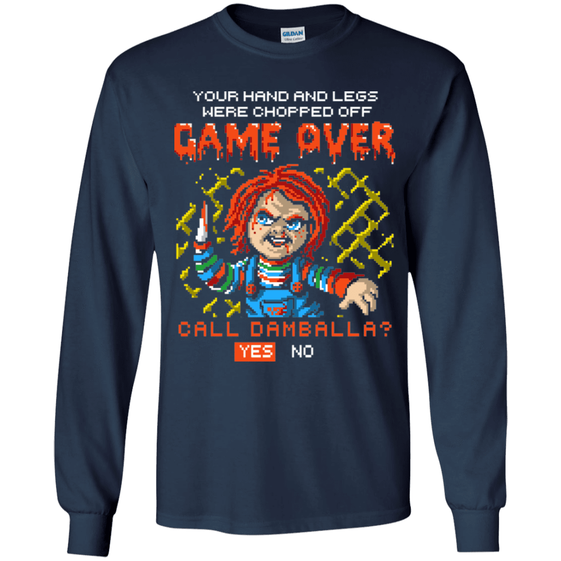 T-Shirts Navy / YS Game Over Youth Long Sleeve T-Shirt
