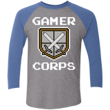 T-Shirts Premium Heather/ Vintage Royal / X-Small Gamer corps Men's Triblend 3/4 Sleeve