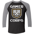 T-Shirts Vintage Black/Premium Heather / X-Small Gamer corps Men's Triblend 3/4 Sleeve