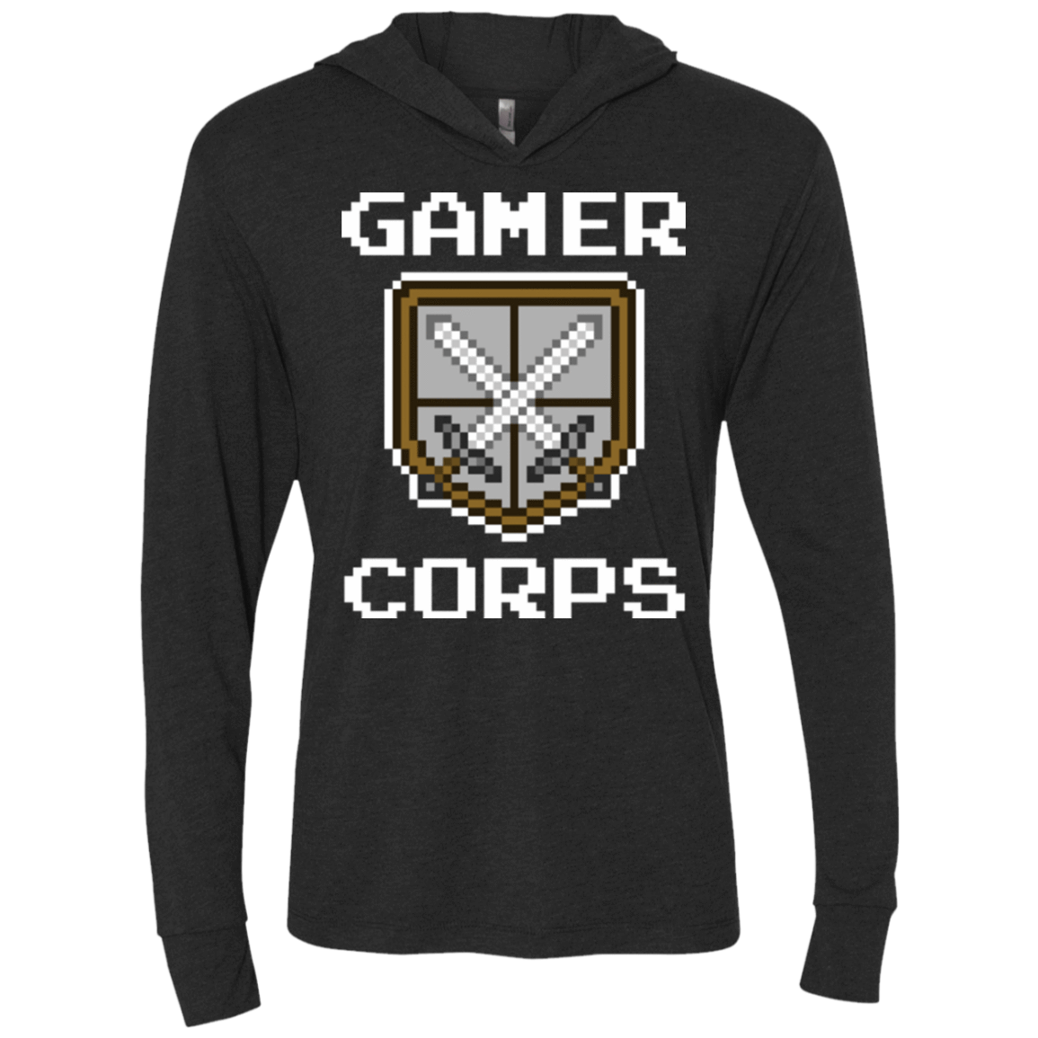 T-Shirts Vintage Black / X-Small Gamer corps Triblend Long Sleeve Hoodie Tee