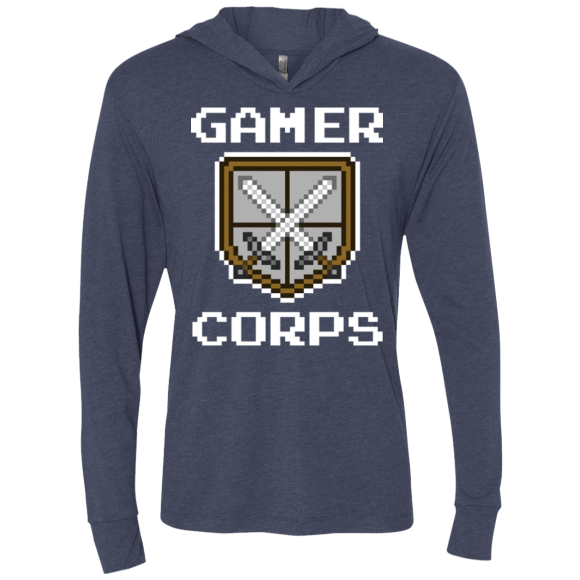 T-Shirts Vintage Navy / X-Small Gamer corps Triblend Long Sleeve Hoodie Tee