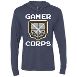 T-Shirts Vintage Navy / X-Small Gamer corps Triblend Long Sleeve Hoodie Tee
