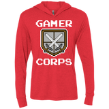 T-Shirts Vintage Red / X-Small Gamer corps Triblend Long Sleeve Hoodie Tee