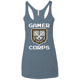 T-Shirts Indigo / X-Small Gamer corps Women's Triblend Racerback Tank