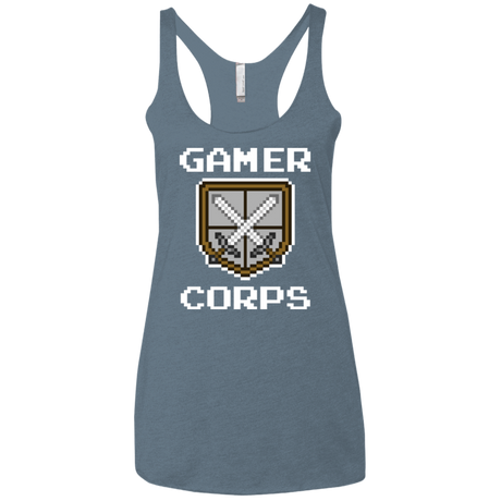T-Shirts Indigo / X-Small Gamer corps Women's Triblend Racerback Tank