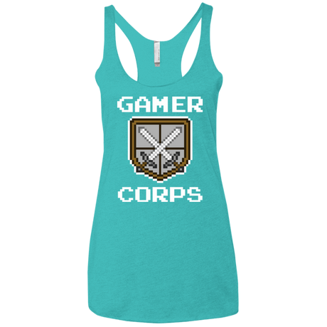T-Shirts Tahiti Blue / X-Small Gamer corps Women's Triblend Racerback Tank