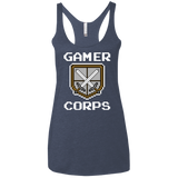 T-Shirts Vintage Navy / X-Small Gamer corps Women's Triblend Racerback Tank