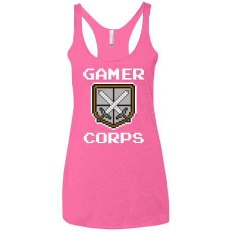 T-Shirts Vintage Pink / X-Small Gamer corps Women's Triblend Racerback Tank