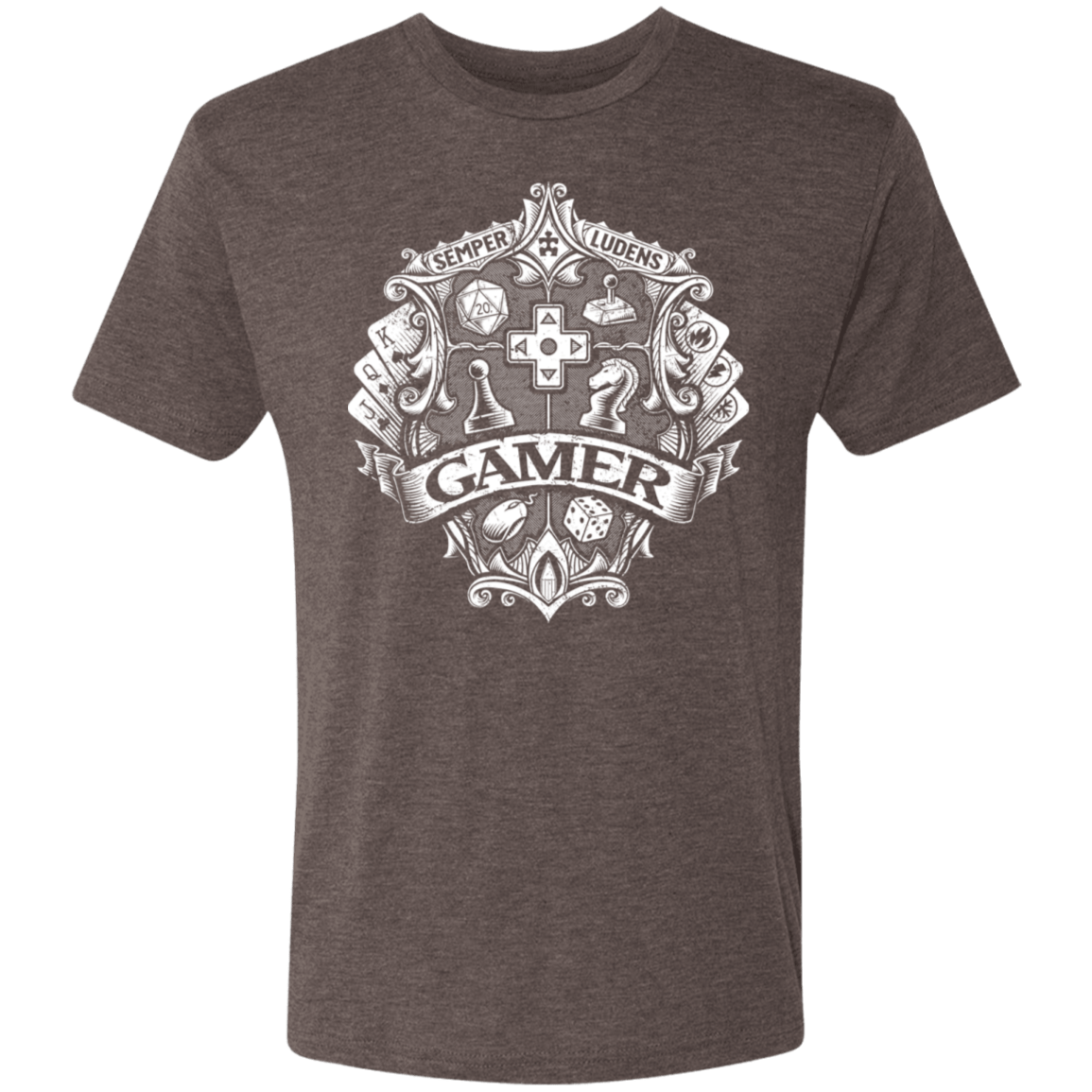 T-Shirts Macchiato / S Gamer Crest Men's Triblend T-Shirt