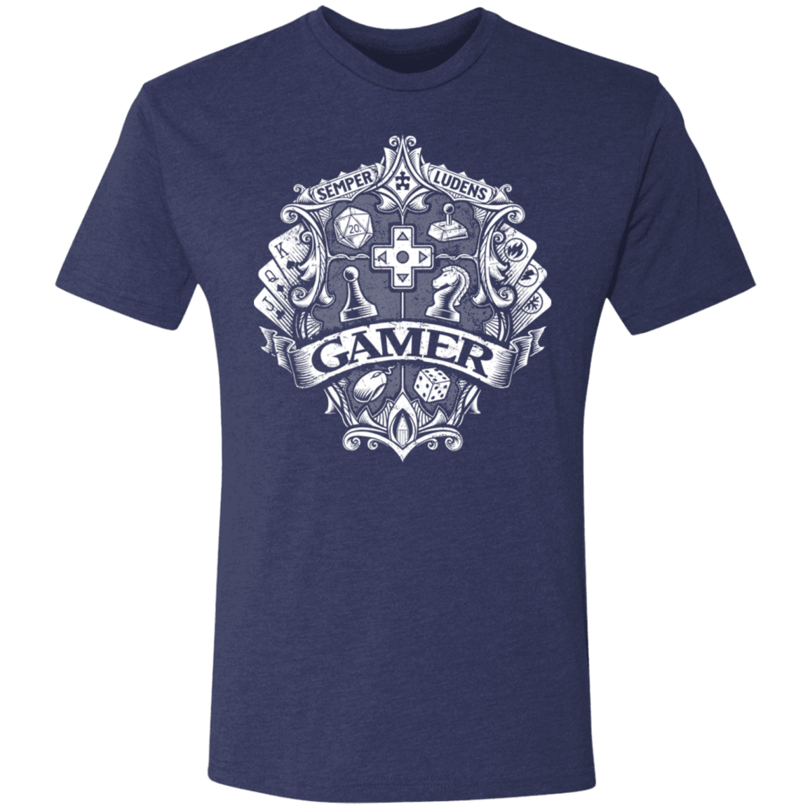 T-Shirts Vintage Navy / S Gamer Crest Men's Triblend T-Shirt