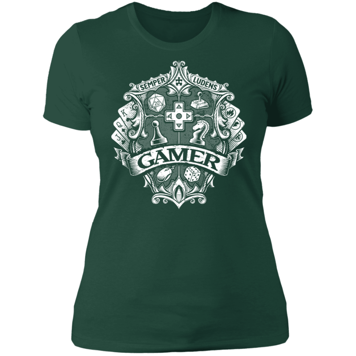 T-Shirts Forest Green / S Gamer Crest Women's Premium T-Shirt