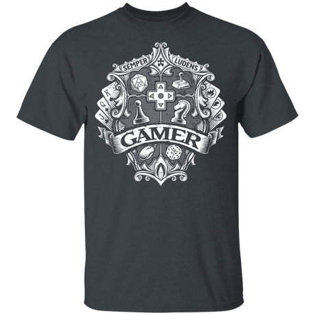 T-Shirts Dark Heather / YXS Gamer Crest Youth T-Shirt