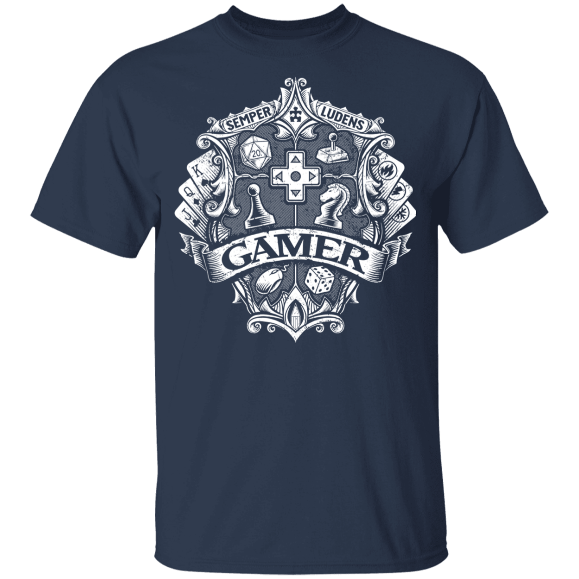 T-Shirts Navy / YXS Gamer Crest Youth T-Shirt