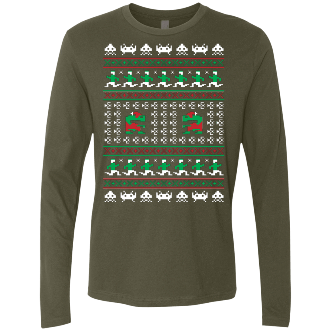 T-Shirts Military Green / Small Games Of Christmas Past Men's Premium Long Sleeve