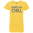 T-Shirts Vibrant Yellow / YXS Gaming and Chill Girls Premium T-Shirt