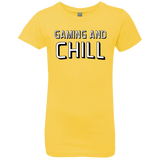 T-Shirts Vibrant Yellow / YXS Gaming and Chill Girls Premium T-Shirt