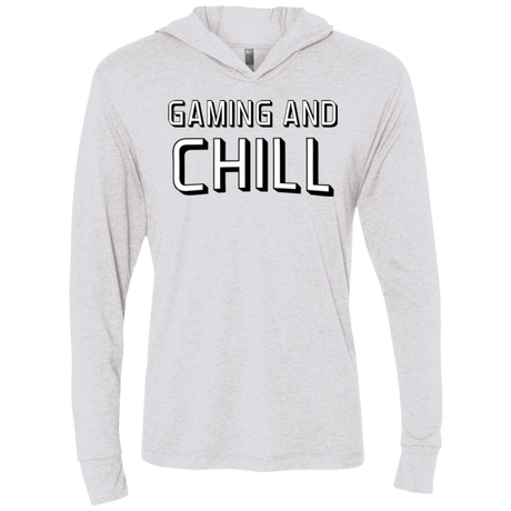 T-Shirts Heather White / X-Small Gaming and Chill Triblend Long Sleeve Hoodie Tee