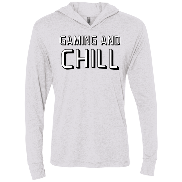T-Shirts Heather White / X-Small Gaming and Chill Triblend Long Sleeve Hoodie Tee