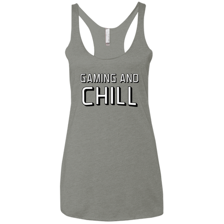 T-Shirts Venetian Grey / X-Small Gaming and Chill Women's Triblend Racerback Tank