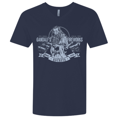 T-Shirts Midnight Navy / X-Small Gandalfs Fireworks Men's Premium V-Neck