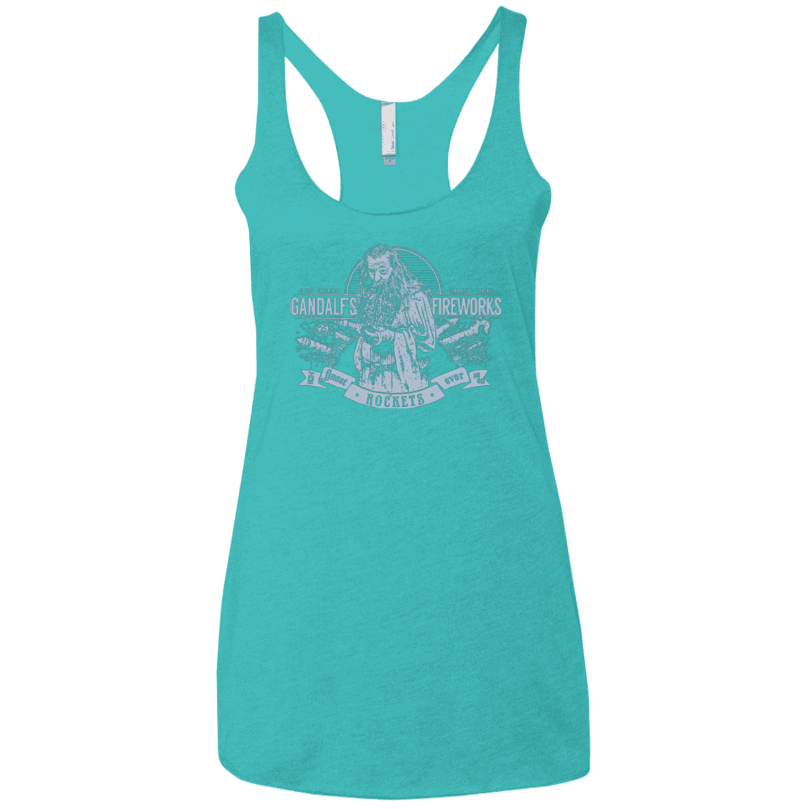 T-Shirts Tahiti Blue / X-Small Gandalfs Fireworks Women's Triblend Racerback Tank