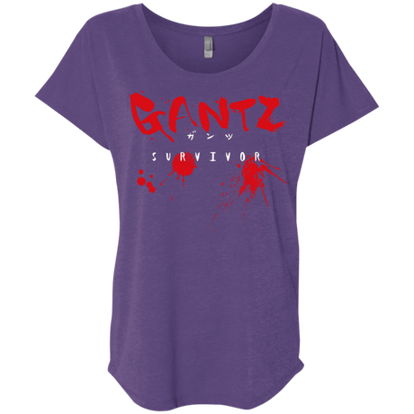 T-Shirts Purple Rush / X-Small Gantz Survivor Triblend Dolman Sleeve