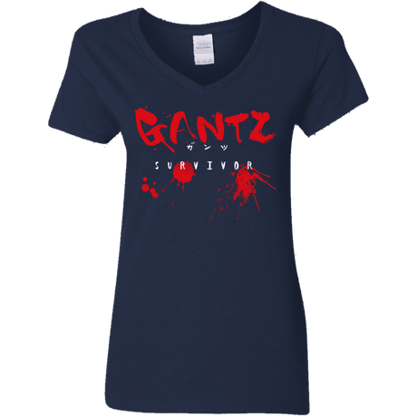 T-Shirts Navy / S Gantz Survivor Women's V-Neck T-Shirt