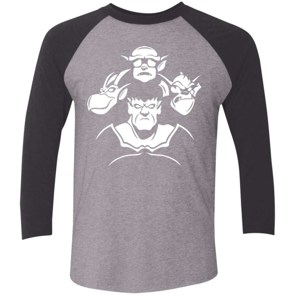 T-Shirts Premium Heather/ Vintage Black / X-Small Gargoyle Rhapsody Men's Triblend 3/4 Sleeve