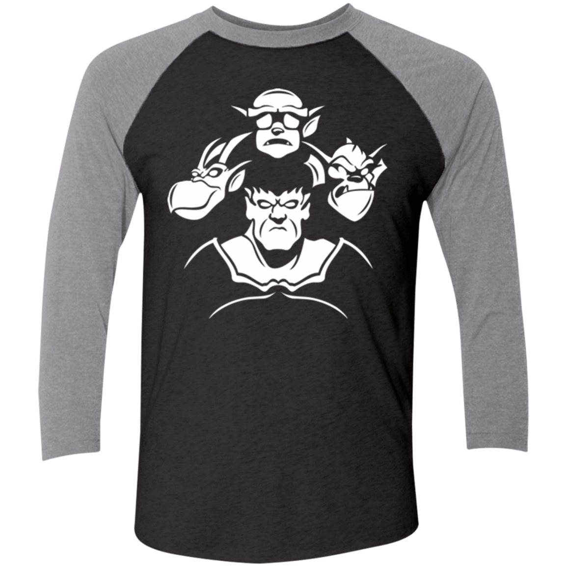 T-Shirts Vintage Black/Premium Heather / X-Small Gargoyle Rhapsody Men's Triblend 3/4 Sleeve