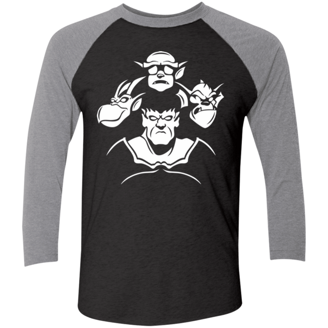 T-Shirts Vintage Black/Premium Heather / X-Small Gargoyle Rhapsody Men's Triblend 3/4 Sleeve