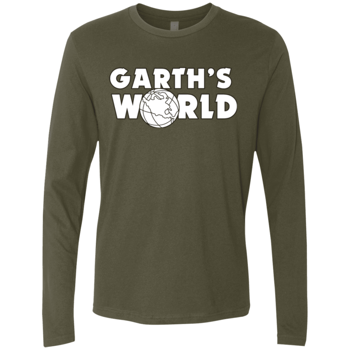 T-Shirts Military Green / Small Garth's World Men's Premium Long Sleeve