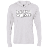 T-Shirts Heather White / X-Small Garth's World Triblend Long Sleeve Hoodie Tee