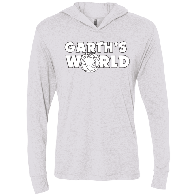 T-Shirts Heather White / X-Small Garth's World Triblend Long Sleeve Hoodie Tee