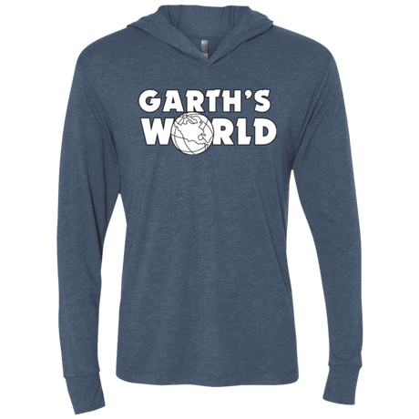 T-Shirts Indigo / X-Small Garth's World Triblend Long Sleeve Hoodie Tee