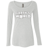 T-Shirts Heather White / Small Garth's World Women's Triblend Long Sleeve Shirt