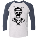 T-Shirts Heather White/Indigo / X-Small Gear 4 Men's Triblend 3/4 Sleeve